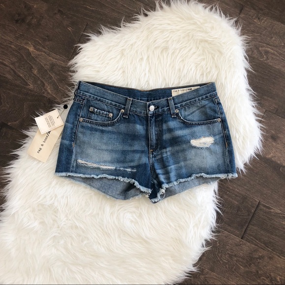 rag & bone Pants - Rag & Bone Jean Distressed Bigbee Cut Off Shorts